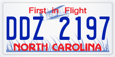 NC license plate DDZ2197