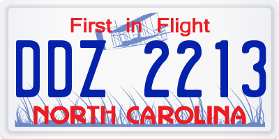 NC license plate DDZ2213