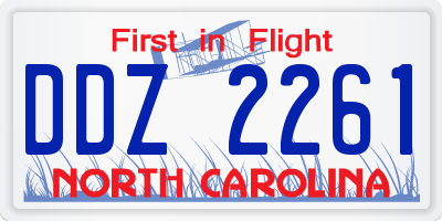 NC license plate DDZ2261