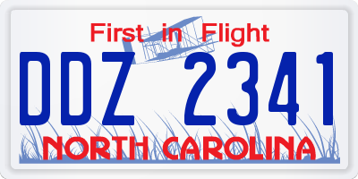 NC license plate DDZ2341