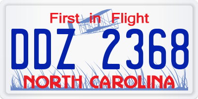 NC license plate DDZ2368