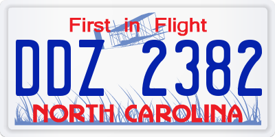 NC license plate DDZ2382