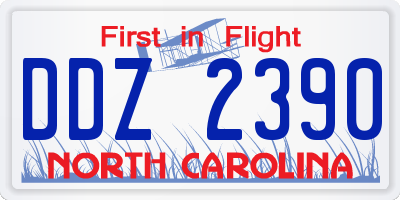 NC license plate DDZ2390