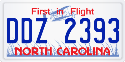 NC license plate DDZ2393