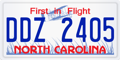 NC license plate DDZ2405