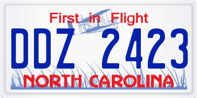 NC license plate DDZ2423