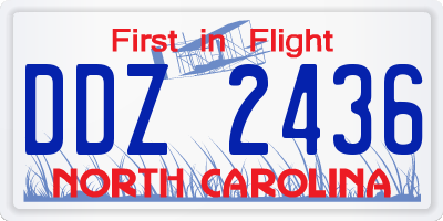 NC license plate DDZ2436