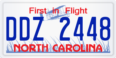 NC license plate DDZ2448