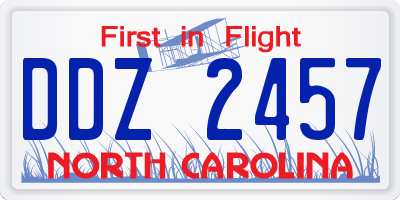 NC license plate DDZ2457