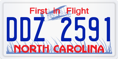 NC license plate DDZ2591
