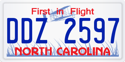 NC license plate DDZ2597