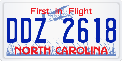 NC license plate DDZ2618