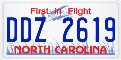 NC license plate DDZ2619