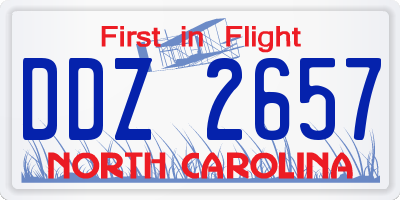 NC license plate DDZ2657