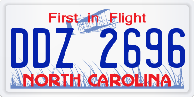 NC license plate DDZ2696