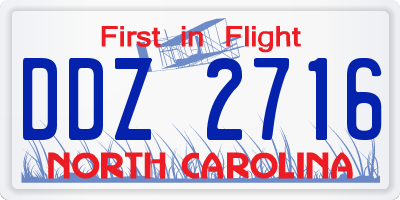 NC license plate DDZ2716