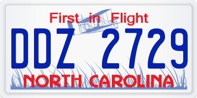 NC license plate DDZ2729