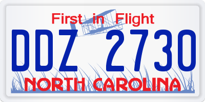 NC license plate DDZ2730