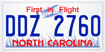 NC license plate DDZ2760