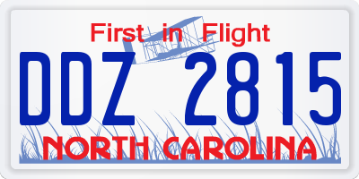 NC license plate DDZ2815