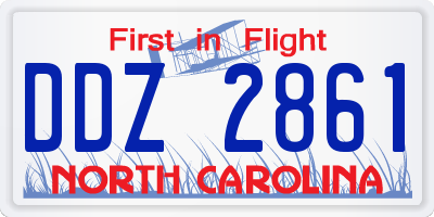 NC license plate DDZ2861