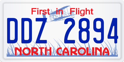 NC license plate DDZ2894