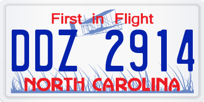 NC license plate DDZ2914