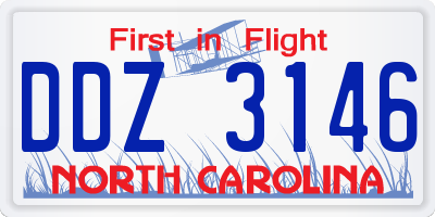 NC license plate DDZ3146