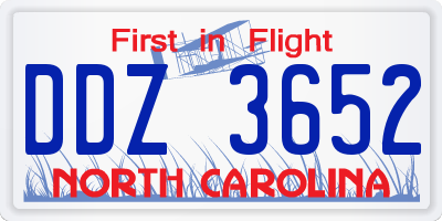 NC license plate DDZ3652