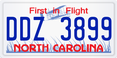 NC license plate DDZ3899