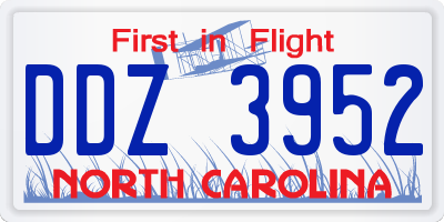 NC license plate DDZ3952
