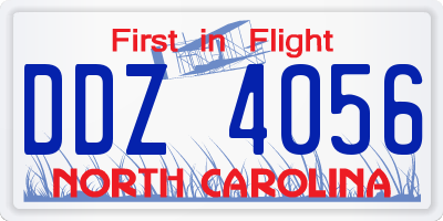 NC license plate DDZ4056