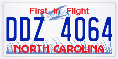 NC license plate DDZ4064