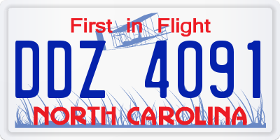 NC license plate DDZ4091