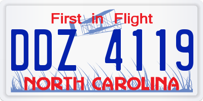 NC license plate DDZ4119