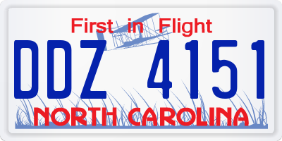 NC license plate DDZ4151