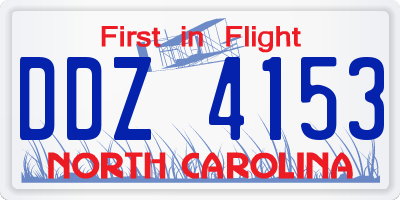 NC license plate DDZ4153