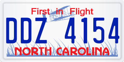 NC license plate DDZ4154