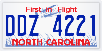 NC license plate DDZ4221