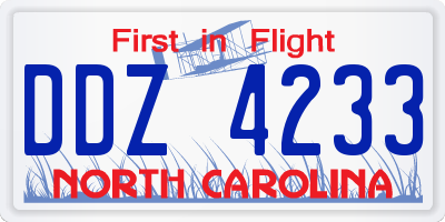 NC license plate DDZ4233