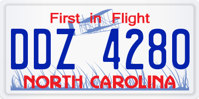 NC license plate DDZ4280