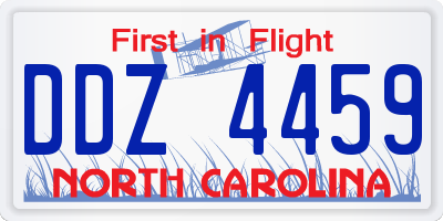 NC license plate DDZ4459
