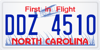 NC license plate DDZ4510