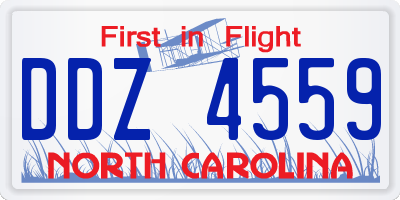 NC license plate DDZ4559