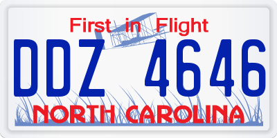 NC license plate DDZ4646