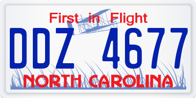 NC license plate DDZ4677