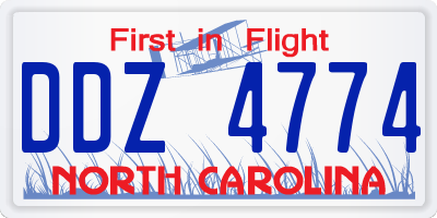 NC license plate DDZ4774
