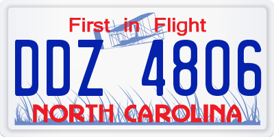 NC license plate DDZ4806