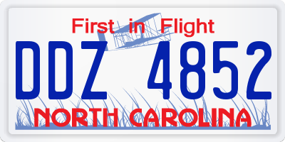 NC license plate DDZ4852