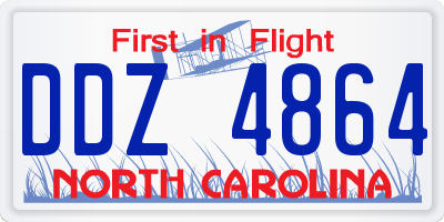 NC license plate DDZ4864